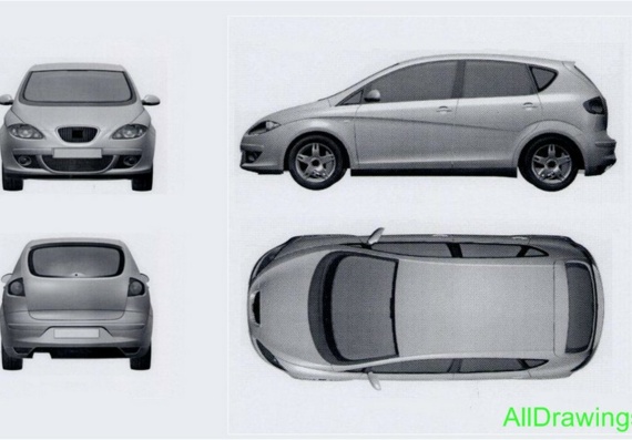Seat Altea (Сеат Алтея) - чертежи (рисунки) автомобиля